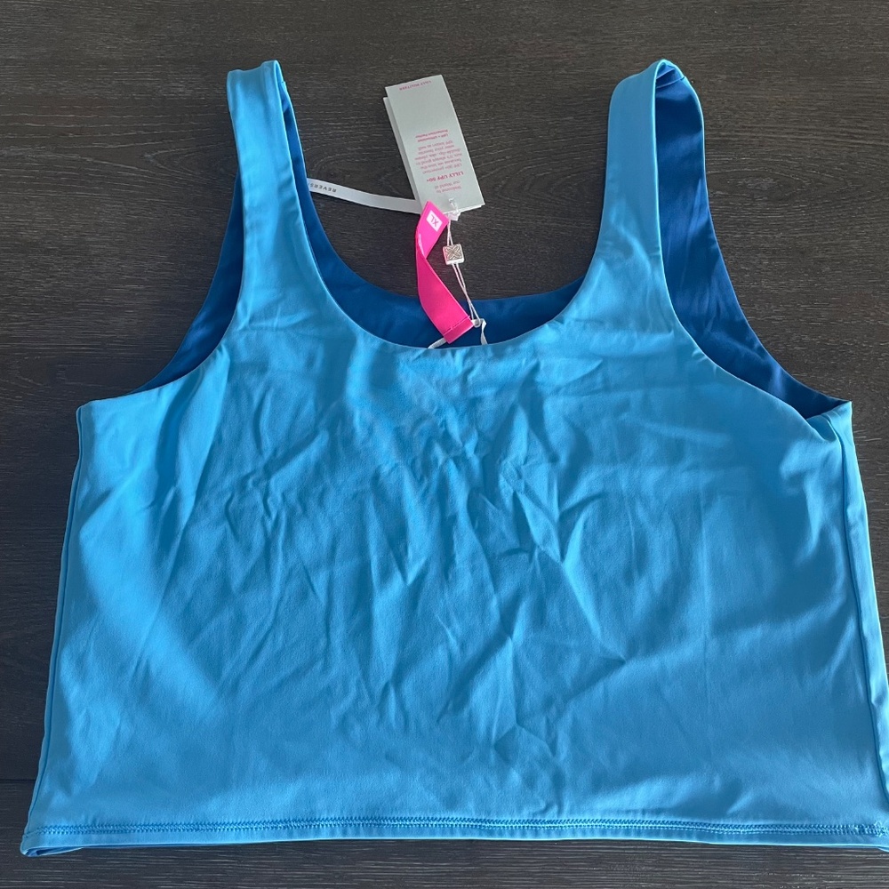 NEW Lilly Pulitzer Barton Blue Reversible Active Tank UPF 50+, Women’s Size XL - Picture 3 of 10